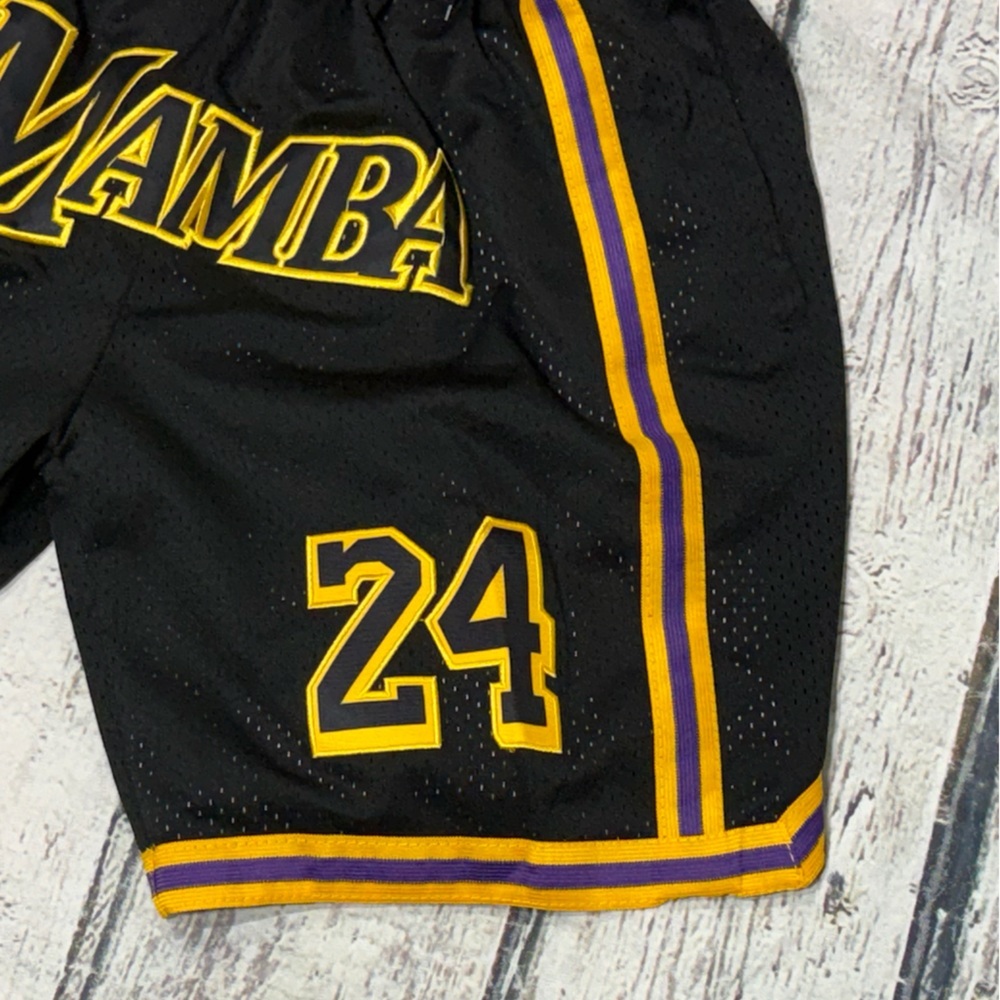 Los Angeles Lakers Shorts Men Black Kobe Bryant Mamba Just Don Basketball - Picture 5 of 7